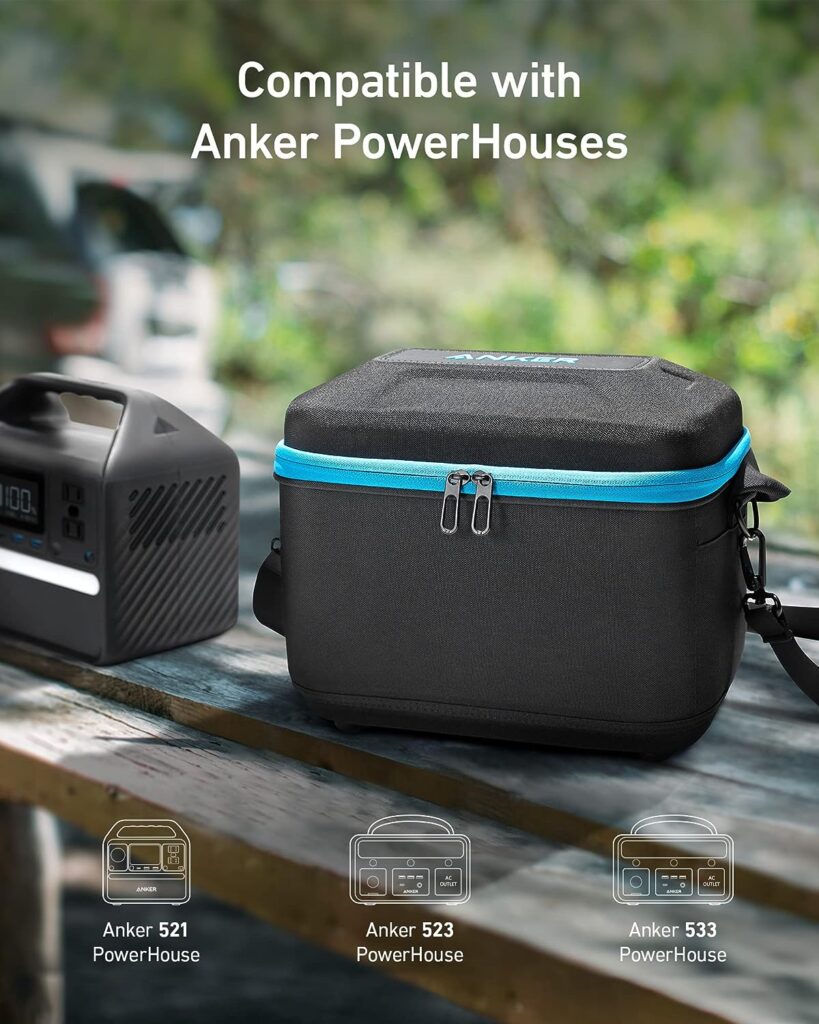Anker 521 Portable Power Station, 256Wh Solar Generator (Solar Panel Optional) with LiFePO4 Battery Pack, 200W 6-Port PowerHouse with Anker Carrying Case Bag (S Size), Dustproof and Waterproof