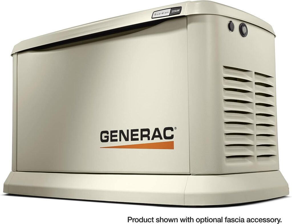 Generac 7043 22kW Air Cooled Guardian Series Home Standby Generator - 200-Amp Transfer Switch - Comprehensive Protection - Smart Controls - Versatile Power - Real-Time Updates, Bisque