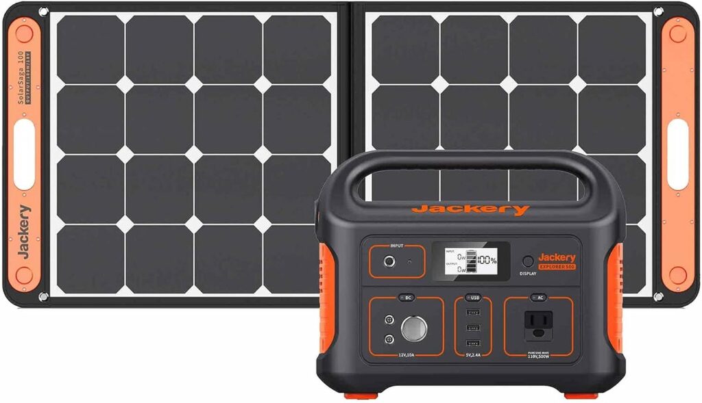 Jackery Solar Generator Explorer 500, 518Wh Portable Power Station Mobile Lithium Battery Pack with 1xSolarSaga 100 for RV Road Trip Camping, Outdoor Adventure