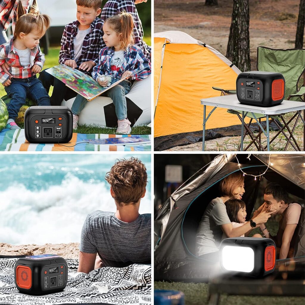 Portable Power Station With Wireless Charging 300W Portable Solar Generator Portable Power Station 97Wh Power Bank 26400mAh Battery Pack Fasting Charging 150W AC Outlet Solar Generators