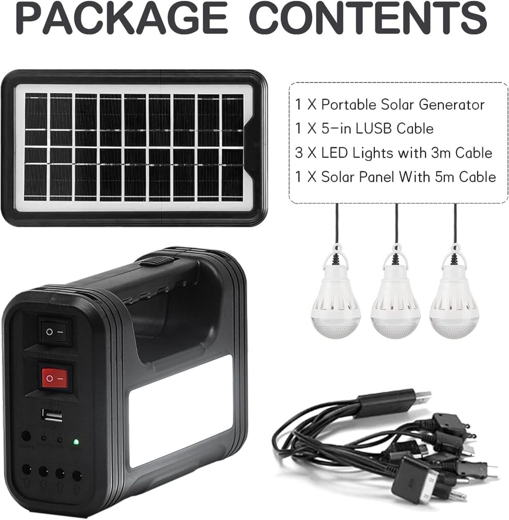 Solar Generator,Portable Power Station with Solar Panels,Portable Generator for Camping,solar powered generator with Flashlight for Home Use,Outdoors Travel Hunting Emergency