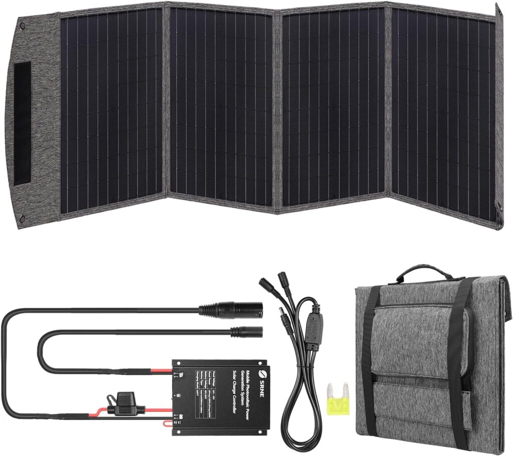 Titanitwest 80W Portable Solar Panel Backpack for Ebike 48V Battery, Waterproof IP67 Foldable Solar Panel Charger with 18V DC,Portable Power Station Withe Microphone Connector for Outdoor Camping